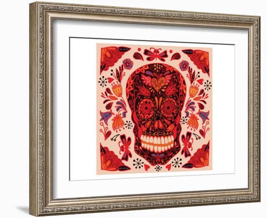 Sugar Skull Day of the Dead-null-Framed Art Print