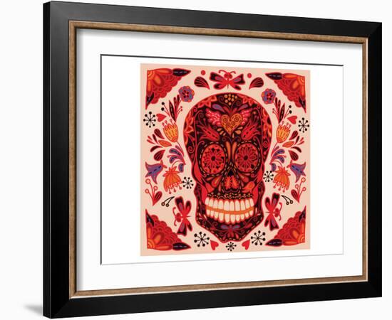 Sugar Skull Day of the Dead-null-Framed Art Print