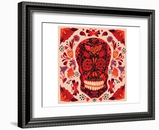 Sugar Skull Day of the Dead-null-Framed Art Print