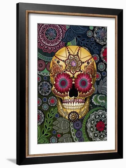 Sugar Skull Paisley Garden-Fusion Idol Arts-Framed Giclee Print