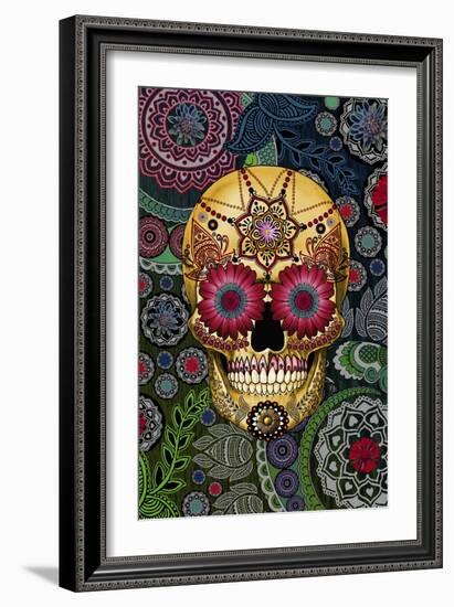 Sugar Skull Paisley Garden-Fusion Idol Arts-Framed Giclee Print