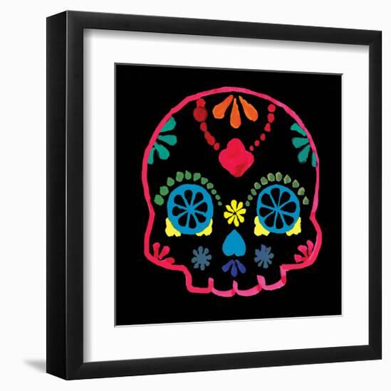 Sugar Skull Velvet III-Rosa Mesa-Framed Art Print