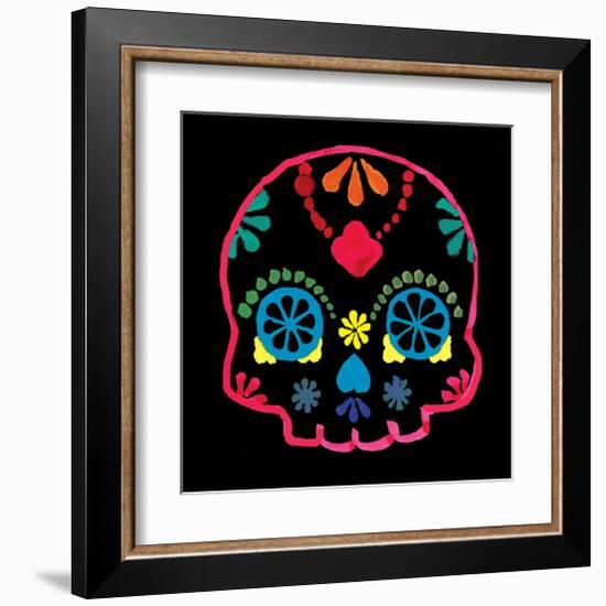 Sugar Skull Velvet III-Rosa Mesa-Framed Art Print