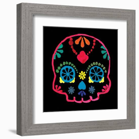 Sugar Skull Velvet III-Rosa Mesa-Framed Art Print