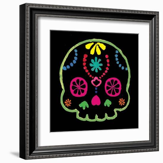 Sugar Skull Velvet IV-Rosa Mesa-Framed Art Print