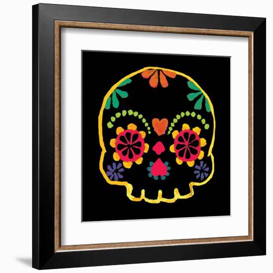 Sugar Skull Velvet-Rosa Mesa-Framed Art Print