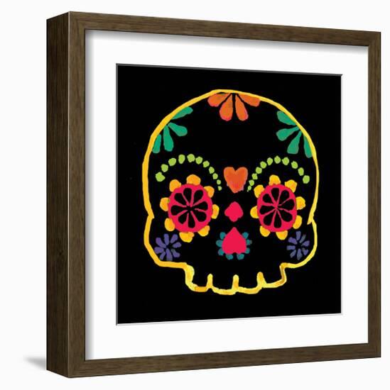 Sugar Skull Velvet-Rosa Mesa-Framed Art Print