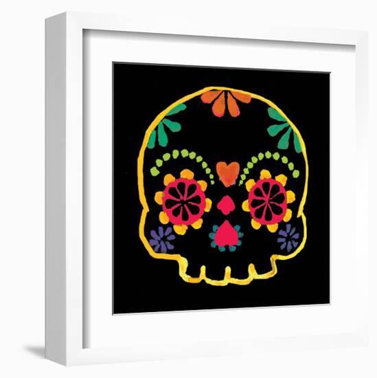 Sugar Skull Velvet-Rosa Mesa-Framed Art Print