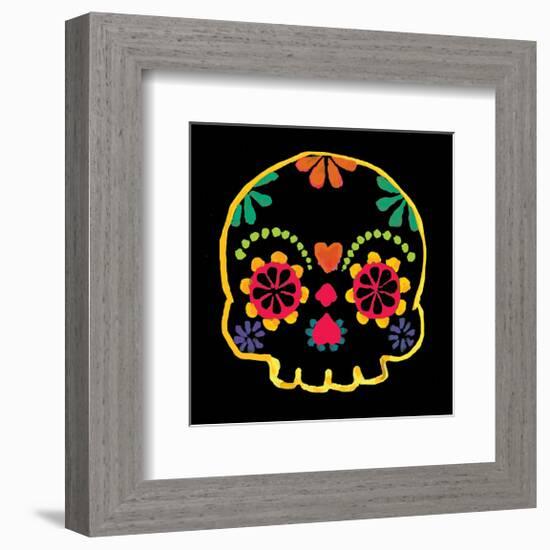 Sugar Skull Velvet-Rosa Mesa-Framed Art Print