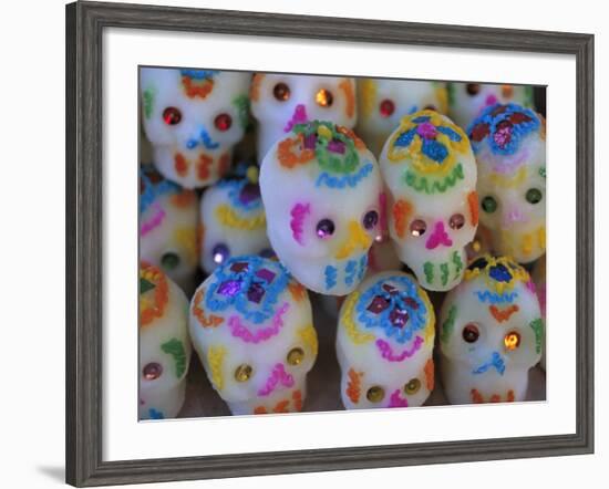 Sugar Skulls are Exchanged Between Friends for Day of the Dead Festivities, Oaxaca, Mexico-Judith Haden-Framed Photographic Print