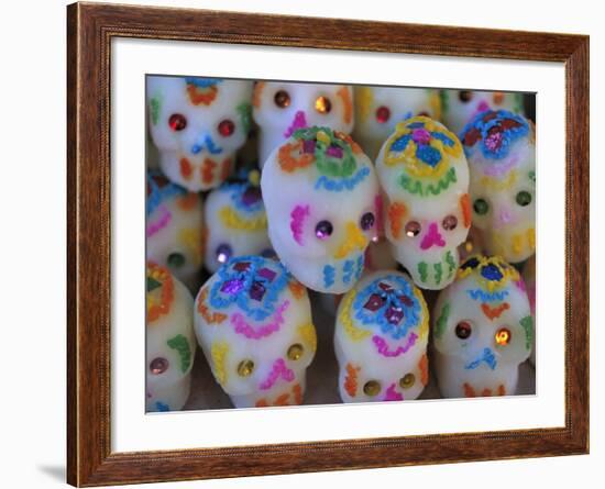 Sugar Skulls are Exchanged Between Friends for Day of the Dead Festivities, Oaxaca, Mexico-Judith Haden-Framed Photographic Print