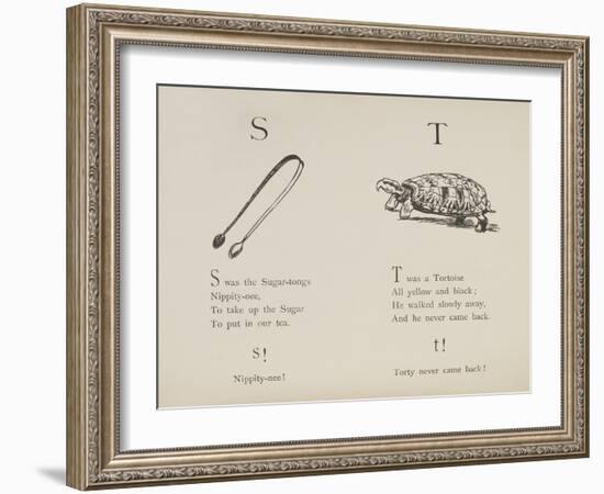 Sugar-tongues and Tortoise From Nonsense Alphabets Drawn and Written by Edward Lear.-Edward Lear-Framed Giclee Print
