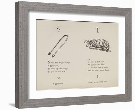 Sugar-tongues and Tortoise From Nonsense Alphabets Drawn and Written by Edward Lear.-Edward Lear-Framed Giclee Print