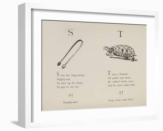 Sugar-tongues and Tortoise From Nonsense Alphabets Drawn and Written by Edward Lear.-Edward Lear-Framed Giclee Print