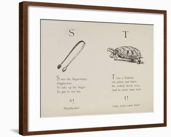 Sugar-tongues and Tortoise From Nonsense Alphabets Drawn and Written by Edward Lear.-Edward Lear-Framed Giclee Print