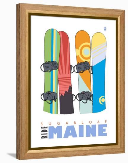 Sugarloaf, Maine, Snowboards in the Snow-Lantern Press-Framed Stretched Canvas