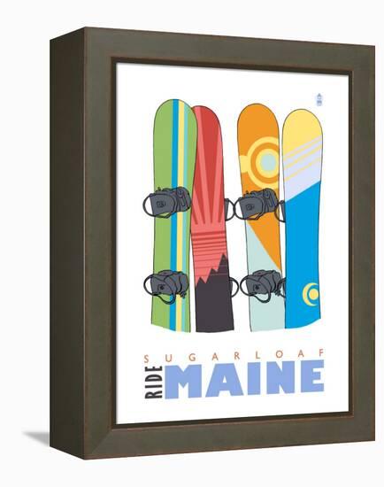 Sugarloaf, Maine, Snowboards in the Snow-Lantern Press-Framed Stretched Canvas