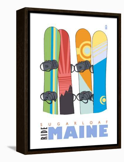 Sugarloaf, Maine, Snowboards in the Snow-Lantern Press-Framed Stretched Canvas