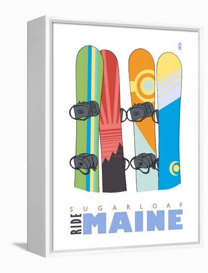 Sugarloaf, Maine, Snowboards in the Snow-Lantern Press-Framed Stretched Canvas