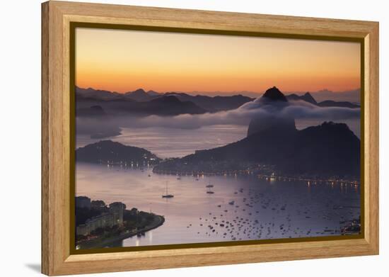 Sugarloaf Mountain (Pao De Acucar) at Dawn, Rio De Janeiro, Brazil, South America-Ian Trower-Framed Premier Image Canvas