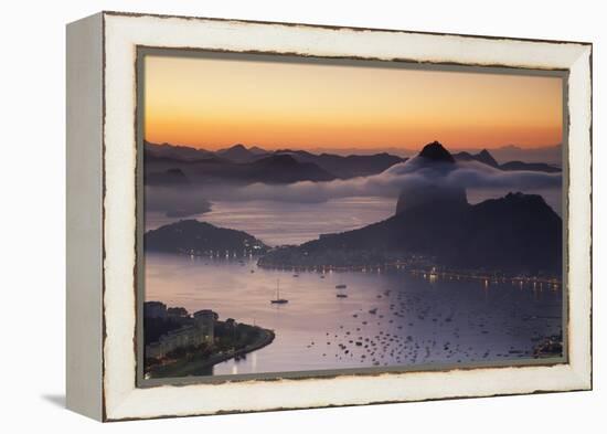 Sugarloaf Mountain (Pao De Acucar) at Dawn, Rio De Janeiro, Brazil, South America-Ian Trower-Framed Premier Image Canvas