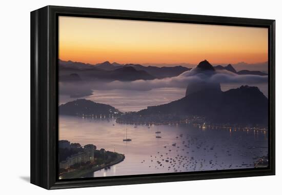 Sugarloaf Mountain (Pao De Acucar) at Dawn, Rio De Janeiro, Brazil, South America-Ian Trower-Framed Premier Image Canvas