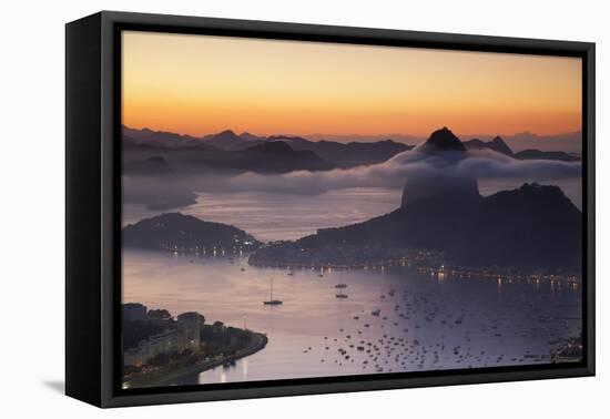 Sugarloaf Mountain (Pao De Acucar) at Dawn, Rio De Janeiro, Brazil, South America-Ian Trower-Framed Premier Image Canvas