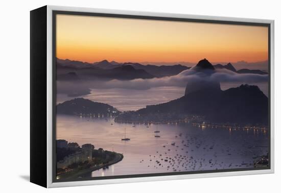 Sugarloaf Mountain (Pao De Acucar) at Dawn, Rio De Janeiro, Brazil, South America-Ian Trower-Framed Premier Image Canvas