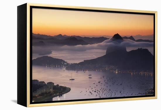 Sugarloaf Mountain (Pao De Acucar) at Dawn, Rio De Janeiro, Brazil, South America-Ian Trower-Framed Premier Image Canvas