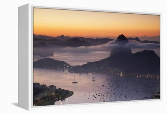 Sugarloaf Mountain (Pao De Acucar) at Dawn, Rio De Janeiro, Brazil, South America-Ian Trower-Framed Premier Image Canvas