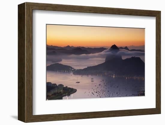 Sugarloaf Mountain (Pao De Acucar) at Dawn, Rio De Janeiro, Brazil, South America-Ian Trower-Framed Photographic Print