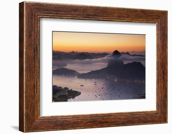 Sugarloaf Mountain (Pao De Acucar) at Dawn, Rio De Janeiro, Brazil, South America-Ian Trower-Framed Photographic Print