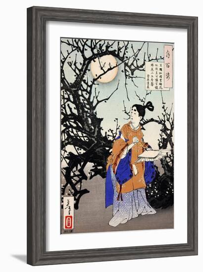 Sugawara No Michizane, One Hundred Aspects of the Moon-Yoshitoshi Tsukioka-Framed Giclee Print