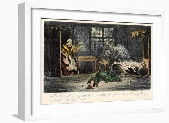 Suicide by Poison in a Lonely Garret-Robert Cruickshank-Framed Art Print