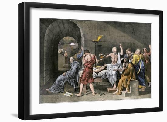 Suicide of Socrates by Drinking Poisonous Hemlock, Ancient Greece-null-Framed Giclee Print