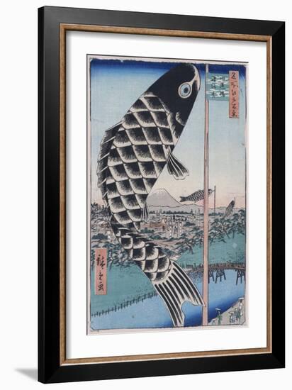 Suido Bridge and Surugadai (One Hundred Famous Views of Ed), 1856-1858-Utagawa Hiroshige-Framed Giclee Print