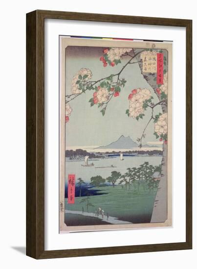 Suigin Grove and Masaki, on the Sumida River, from 'One Hundred Famous Views of Edo (Tokyo)', 1856-Ando Hiroshige-Framed Premium Giclee Print