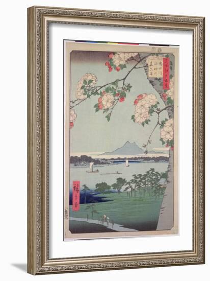 Suigin Grove and Masaki, on the Sumida River, from 'One Hundred Famous Views of Edo (Tokyo)', 1856-Ando Hiroshige-Framed Giclee Print