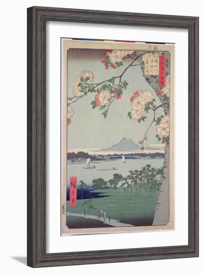 Suigin Grove and Masaki, on the Sumida River, from 'One Hundred Famous Views of Edo (Tokyo)', 1856-Ando Hiroshige-Framed Giclee Print