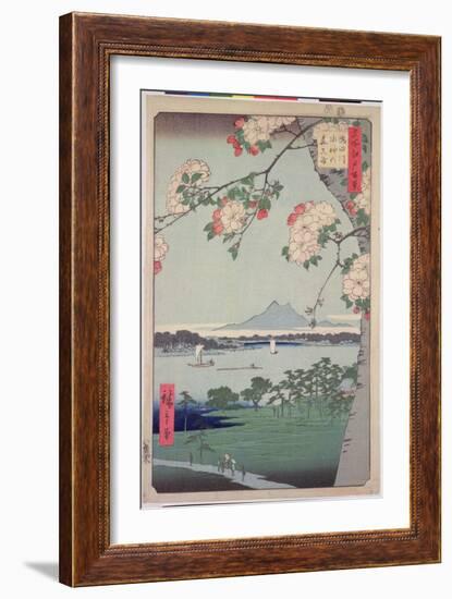 Suigin Grove and Masaki, on the Sumida River, from 'One Hundred Famous Views of Edo (Tokyo)', 1856-Ando Hiroshige-Framed Giclee Print