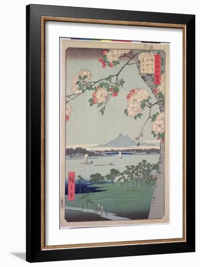 Suigin Grove and Masaki, on the Sumida River, from 'One Hundred Famous Views of Edo (Tokyo)', 1856-Ando Hiroshige-Framed Giclee Print
