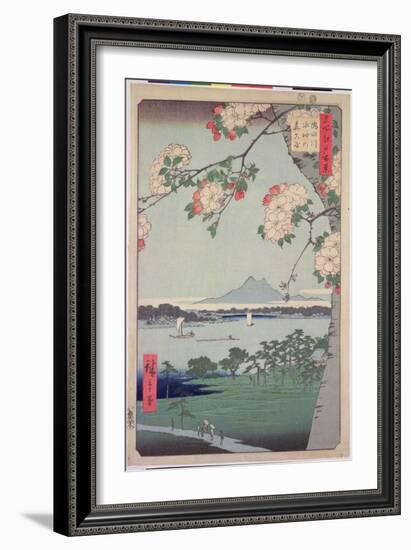 Suigin Grove and Masaki, on the Sumida River, from 'One Hundred Famous Views of Edo (Tokyo)', 1856-Ando Hiroshige-Framed Giclee Print