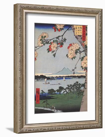 Suigin Grove & Masaki on the Sumida River-Utagawa Hiroshige-Framed Art Print