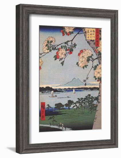 Suigin Grove & Masaki on the Sumida River-Utagawa Hiroshige-Framed Art Print