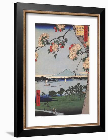 Suigin Grove & Masaki on the Sumida River-Utagawa Hiroshige-Framed Art Print