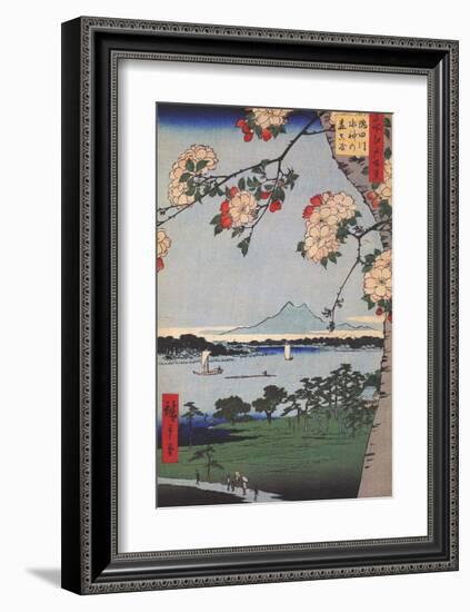 Suigin Grove & Masaki on the Sumida River-Utagawa Hiroshige-Framed Art Print