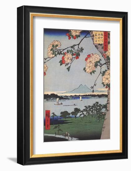 Suigin Grove & Masaki on the Sumida River-Utagawa Hiroshige-Framed Art Print