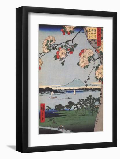 Suigin Grove & Masaki on the Sumida River-Utagawa Hiroshige-Framed Art Print