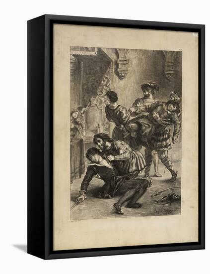 Suite lithographique "Hamlet" : la mort d'Hamlet après le duel-Eugene Delacroix-Framed Premier Image Canvas