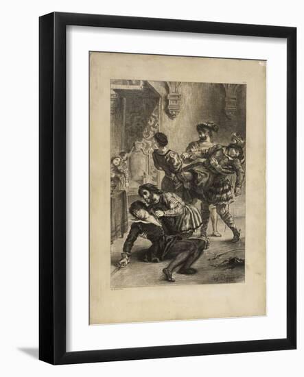 Suite lithographique "Hamlet" : la mort d'Hamlet après le duel-Eugene Delacroix-Framed Giclee Print